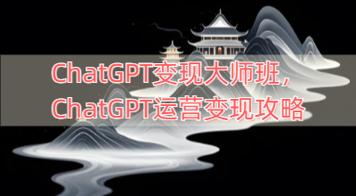 ChatGPT变现大师班，ChatGPT运营变现攻略