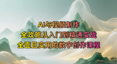 AI与视频制作全攻略从入门到精通实战，全面且实用的数字创作课程