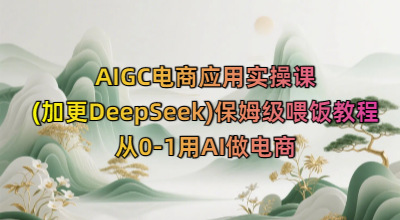 AIGC电商应用实操课(加更DeepSeek)保姆级喂饭教程，从0-1用AI做电商